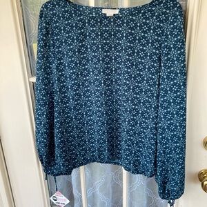 🌿 Finn & Grace Blue Floral Long Sleeve Blouse | Size M 🌿